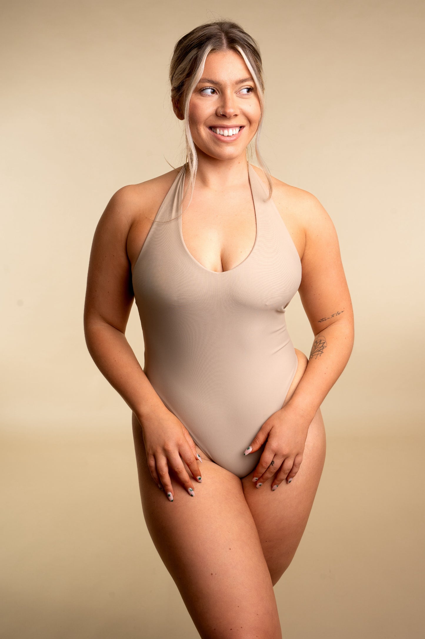 Cashew Cream Bali Halterneck Swimsuit